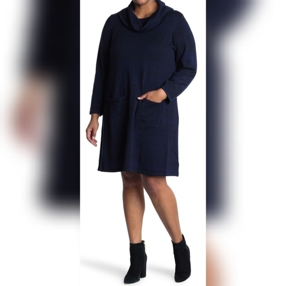 Nina Leonard Dresses & Skirts - Nina Leonard Cowl Neck Dress w/ Front Pockets